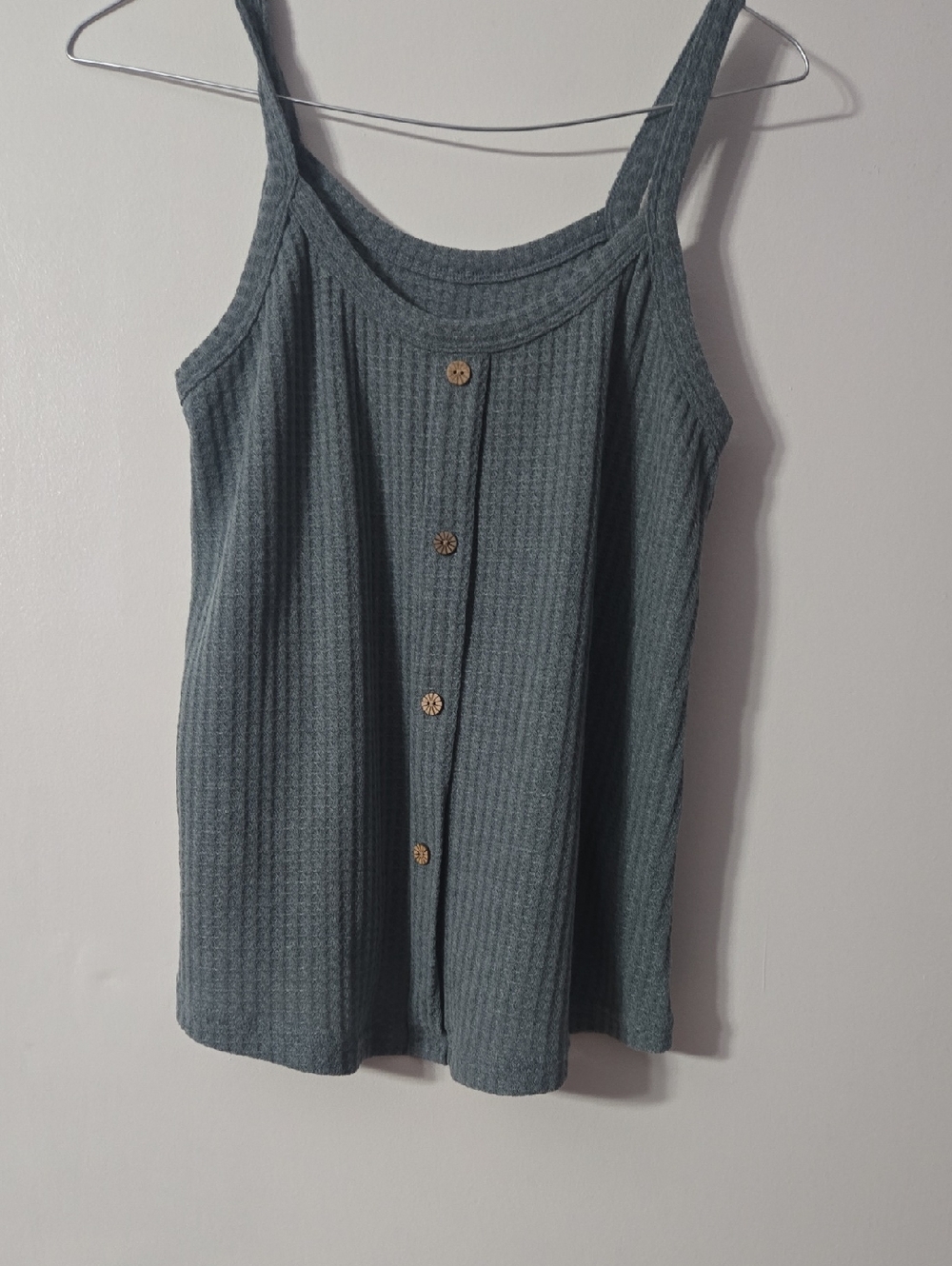 SHEIN Slate Green Ribbed Button-Front Camisole